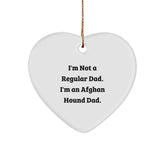 Funny Afghan Hound Dog Gifts, Heart Ornament for Dad, Gifts from Dad to Afghan Hound Dog Lovers, Christmas Unique Gifts for Friends, Family - Image 1